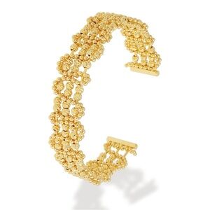 RETAIL 💰360 18K GOLD PLATED Chunky Open Cuff Bangle Bracelet
